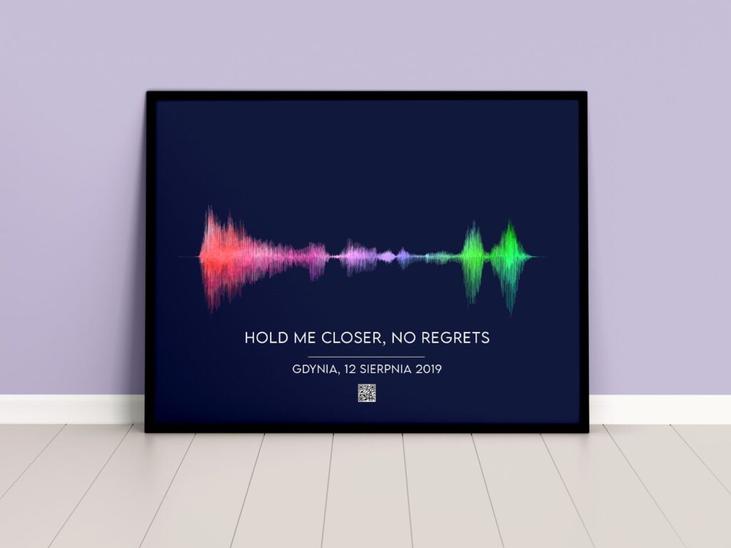 Plakat Głosowy z napisem "Hold me closer, no regrets"